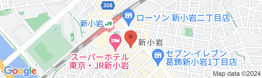 カプセルホテル レインボー総武線・葛飾区・新小岩店の地図