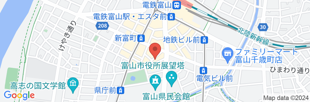 ホテルクラウンヒルズ富山 桜町(BBHホテルグループ)の地図