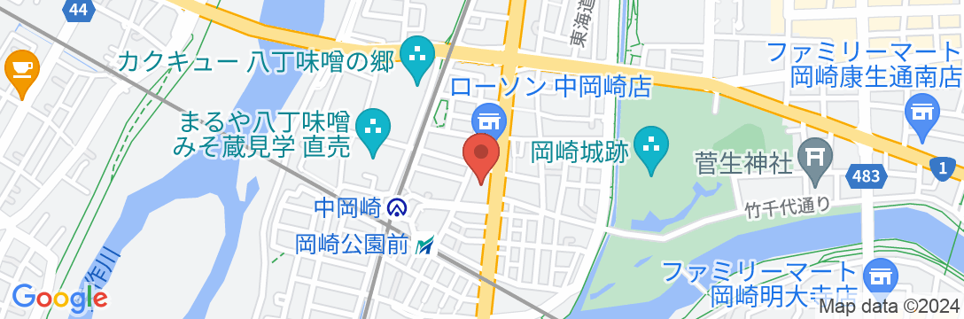 岡崎オーワホテルの地図