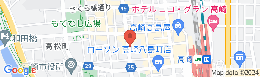 榛名の湯 ドーミーイン高崎(ドーミーイン・御宿野乃 ホテルズグループ)の地図