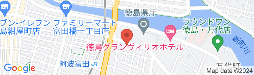 ホテルたいよう農園 徳島県庁前の地図