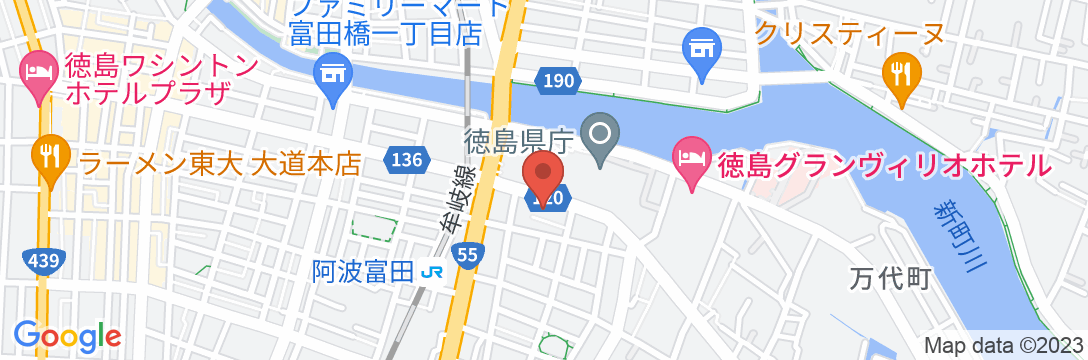 ホテルたいよう農園 徳島県庁前の地図