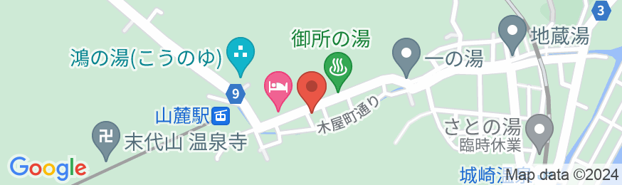 城崎温泉 喜楽の地図