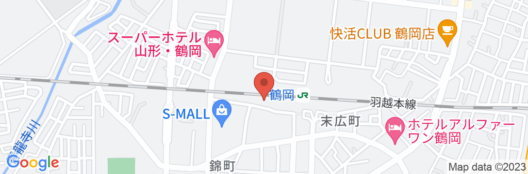 ホテルルートイン鶴岡駅前の地図