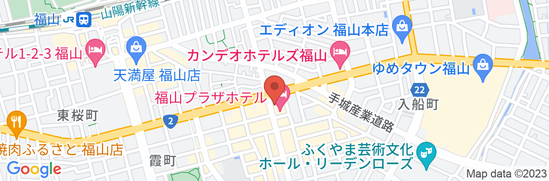 福山プラザホテルの地図