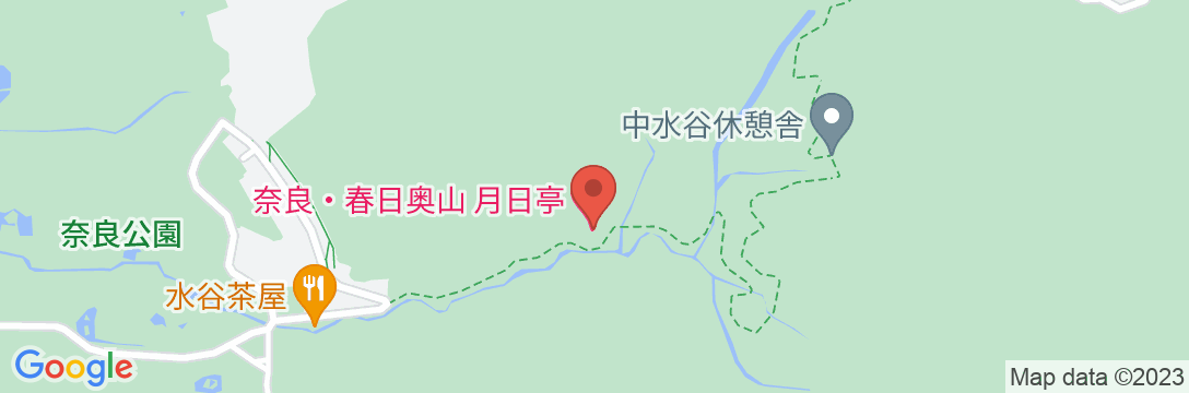 奈良・春日奥山 月日亭の地図