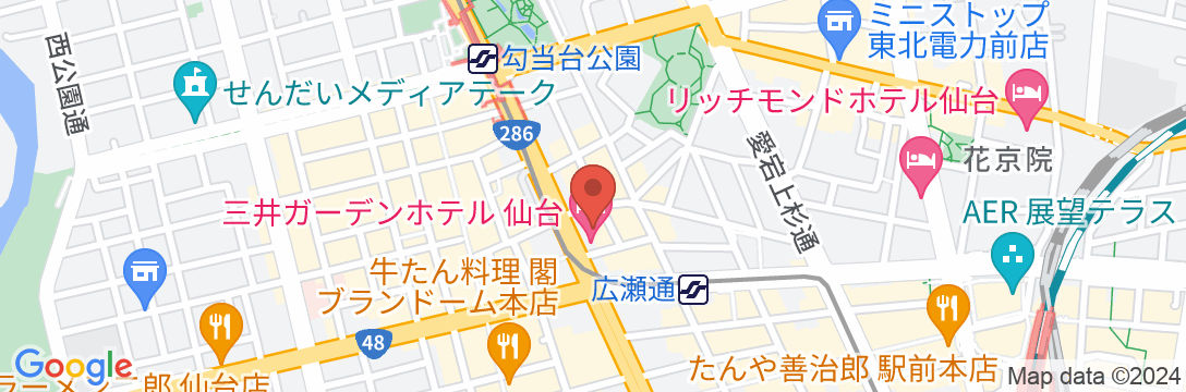 三井ガーデンホテル仙台の地図