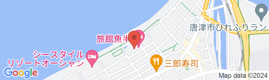 虹の松原 夕映えの宿 旅館魚半の地図
