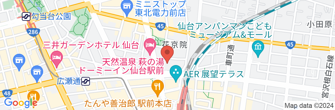 ホテル モンテ エルマーナ仙台(ホテルモントレグループ)の地図