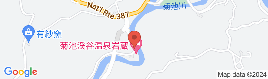 菊池渓谷温泉 岩蔵の地図