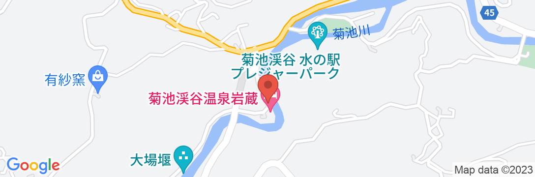 菊池渓谷温泉 岩蔵の地図
