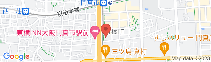 天然温泉 秀吉ゆかりの天下取りの湯 スーパーホテル門真の地図