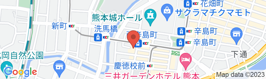 ホテルクラウンヒルズ熊本 桜町(BBHホテルグループ)の地図