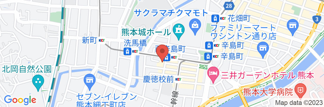 ホテルクラウンヒルズ熊本 桜町(BBHホテルグループ)の地図