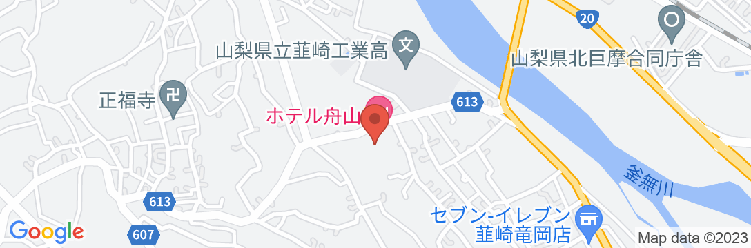 韮崎舟山温泉 ホテル舟山の地図