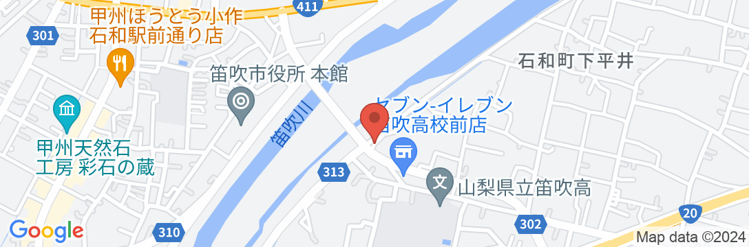 石和温泉郷 自家菜園の宿 ホテルうかいの地図