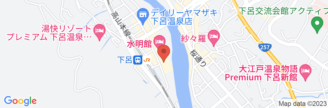 下呂温泉 水明館の地図