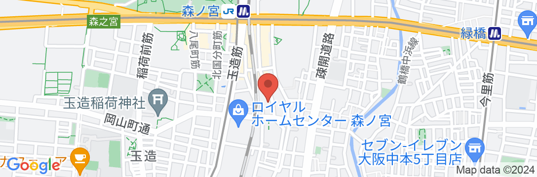 ホテルオークスアーリーバード大阪森ノ宮の地図