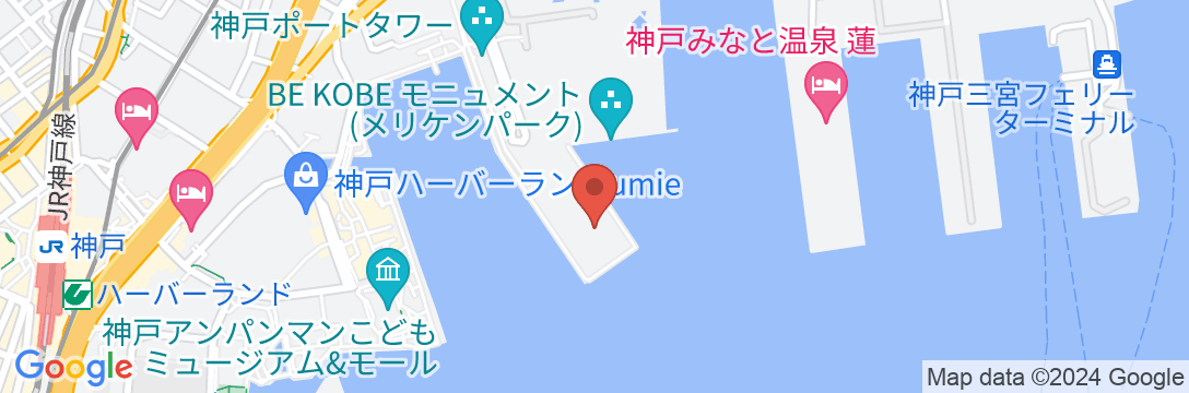神戸メリケンパークオリエンタルホテルの地図