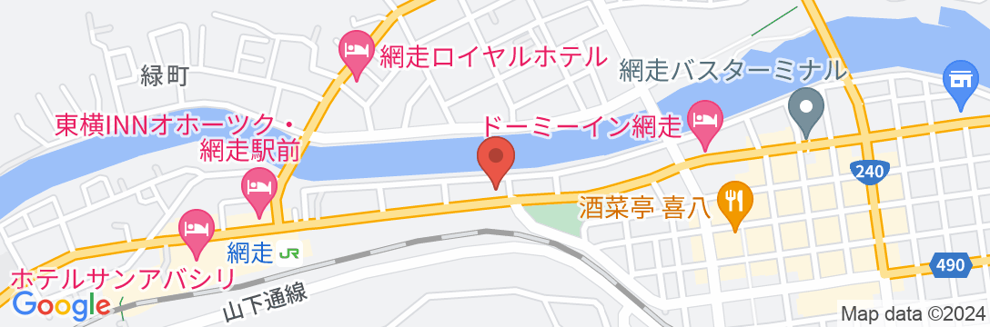 網走 北海ホテルの地図