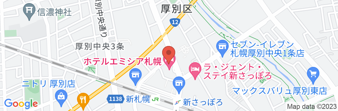 ホテルエミシア札幌の地図