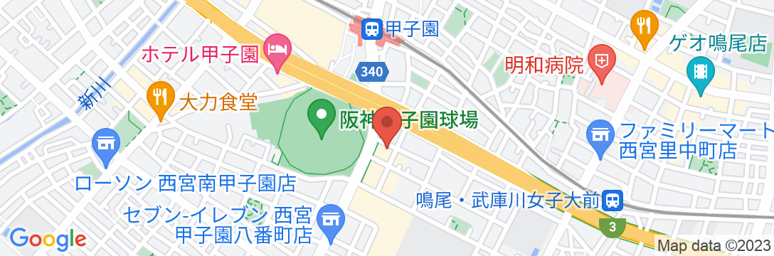 甲子園ホテル夕立荘の地図