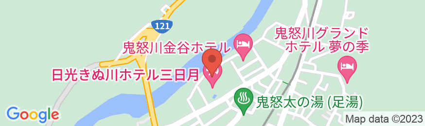 鬼怒川温泉 日光きぬ川ホテル三日月の地図