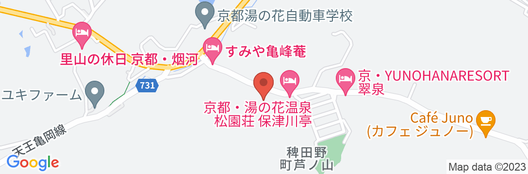 湯の花温泉 松園荘 保津川亭の地図