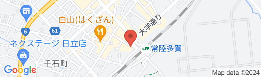 常陸多賀駅から徒歩1分 駅に一番近いホテル 多賀ステーションホテルの地図