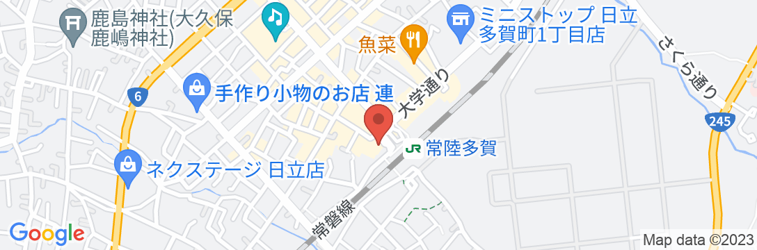 常陸多賀駅から徒歩1分 駅に一番近いホテル 多賀ステーションホテルの地図