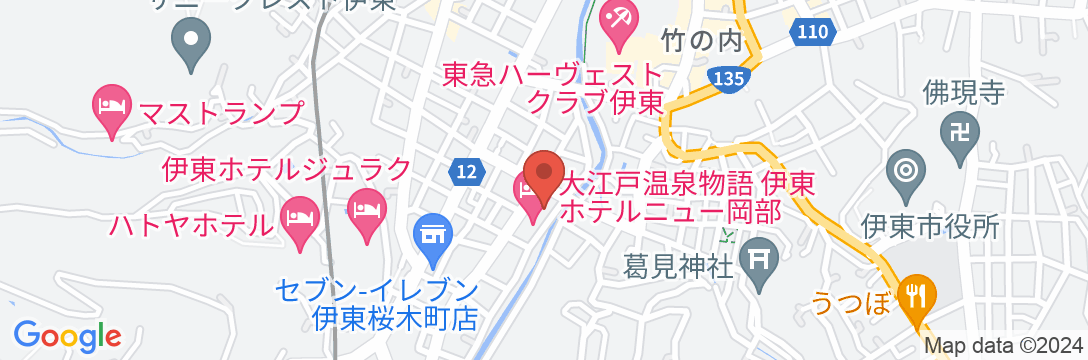 大江戸温泉物語 伊東ホテルニュー岡部の地図