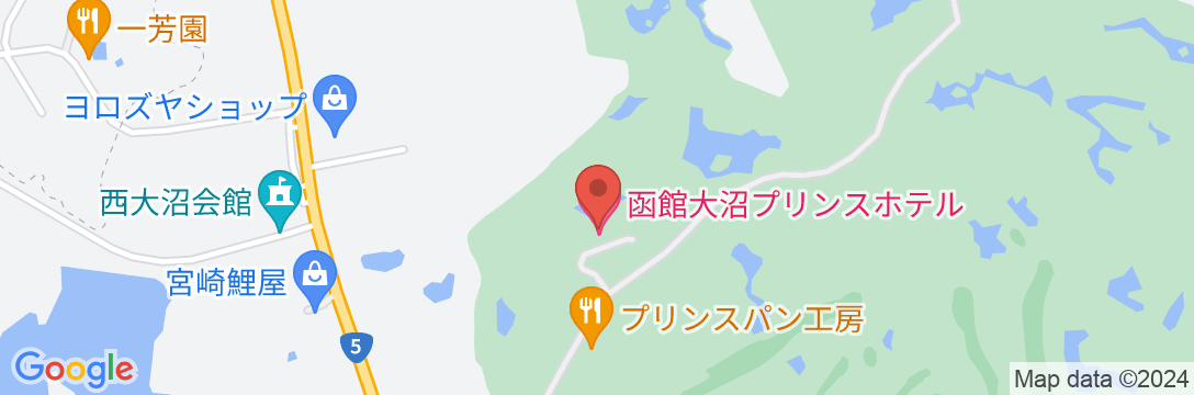 函館大沼プリンスホテルの地図
