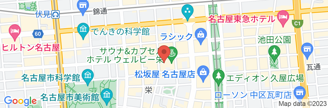 プリンセスガーデンホテル<名古屋栄>の地図