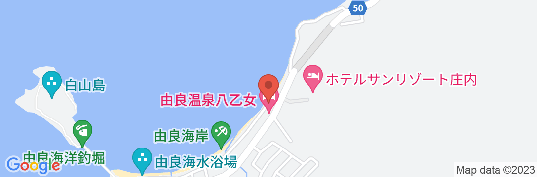 由良温泉 ホテル八乙女の地図