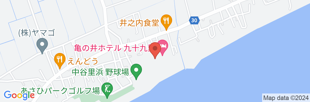 亀の井ホテル 九十九里の地図