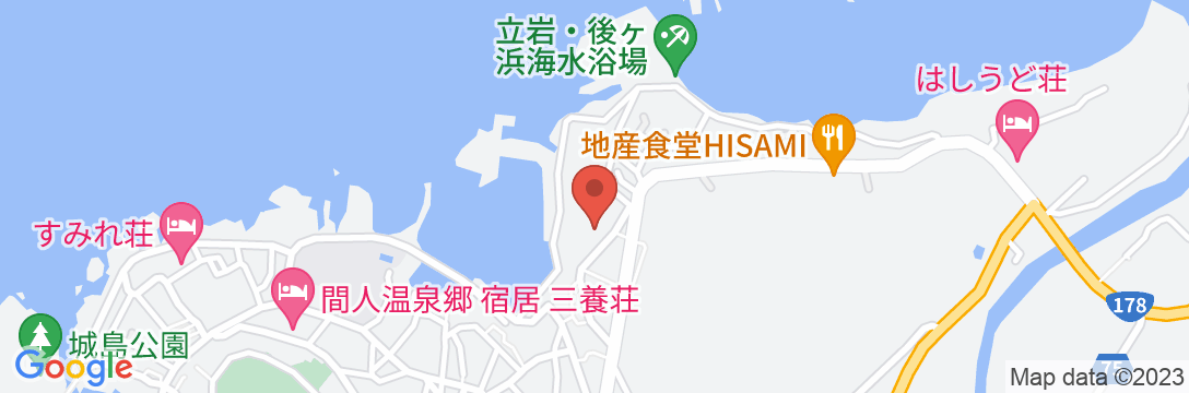 間人ガニの本場・大人専用の宿 海雲館の地図