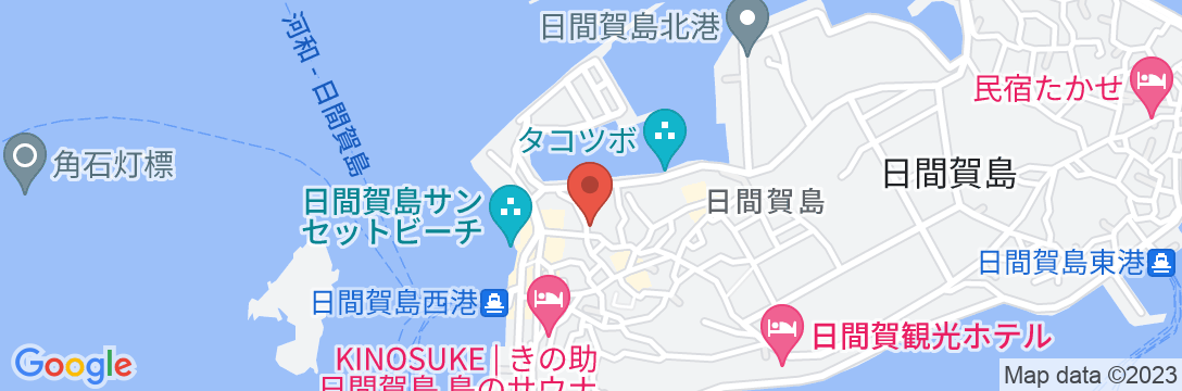 日間賀島 網元旅館 中平の地図