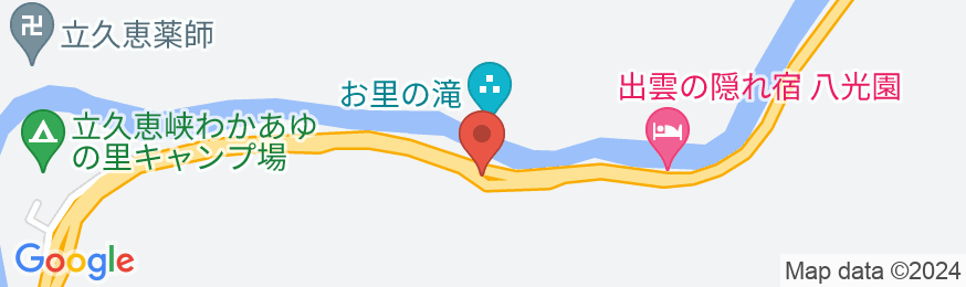 立久恵峡温泉 絶景の宿 御所覧場の地図