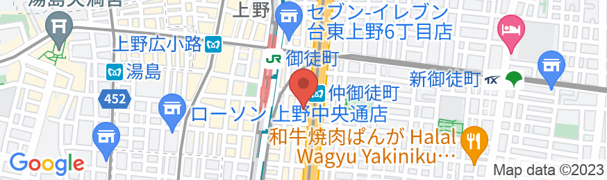 スーパーホテル上野・御徒町の地図