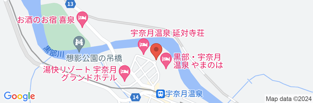 宇奈月温泉 延楽の地図