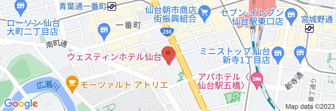 ウェスティンホテル仙台の地図