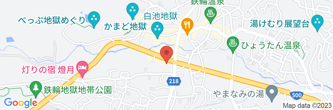 別府鉄輪温泉 ホテル山水館の地図