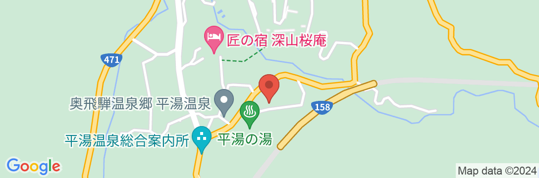 奥飛騨山荘 のりくら一休の地図