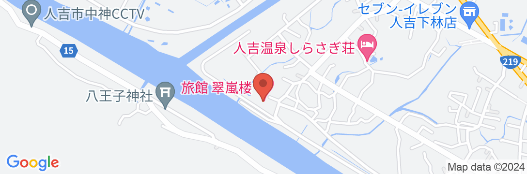 ひとよし温泉 旅館 翠嵐楼(すいらんろう)の地図