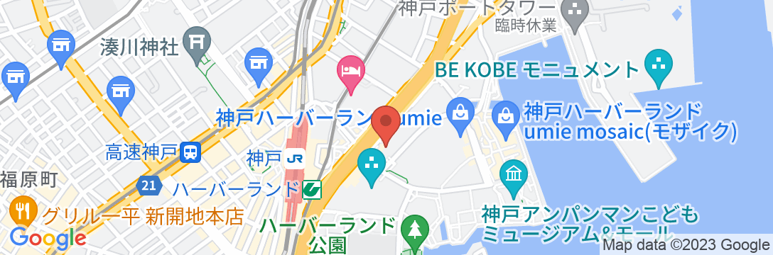 神戸ハーバーランド温泉 万葉倶楽部の地図