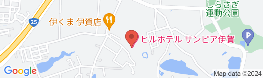 天然温泉 癒しの宿 ヒルホテルサンピア伊賀の地図