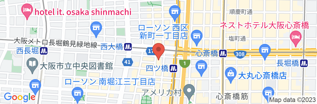 東横INN大阪心斎橋西の地図