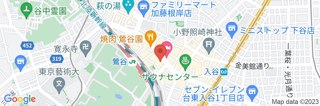 東横INN鶯谷駅前の地図