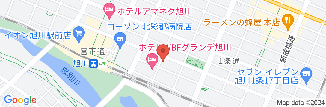 東横INN旭川駅東口の地図
