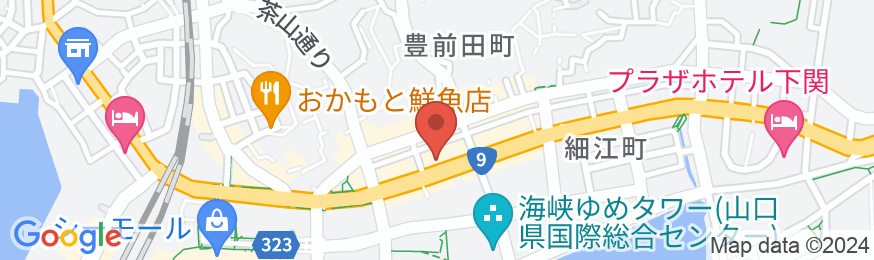 東横INN下関海峡ゆめタワー前の地図